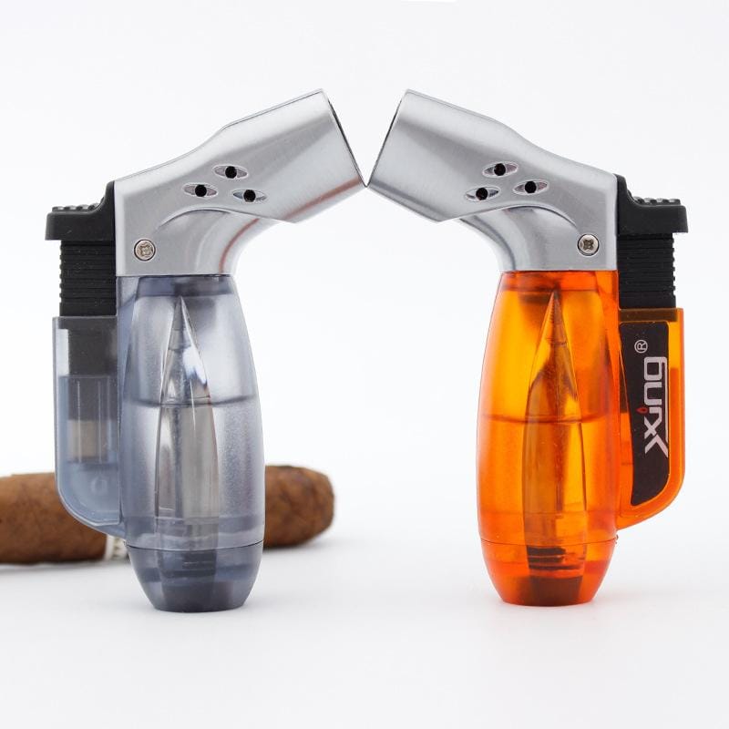 Refillable Fancy Jetflame Lighter, Windproof Blue Flame Lighters, Fuel Visible Smoking Gadget, Mini Triple Torch Cigar Jet Lighter Refillable Fancy Jetflame Lighter, Windproof Blue Flame Lighters, Fuel Visible Smoking Gadget, Mini Triple Torch Cigar Jet Lighter